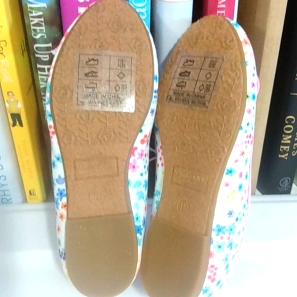 RAMPAGE GIRLS PINK WHITE FLORAL BALLERINA SLIP-ON FLATS SIZE 10 NWT - Picture 9 of 11